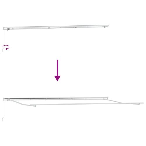 Manuel Udtækkelig Markise Lys Grå 600x300 cm&& Markise Erstatningsstof til 6x3 m Ramme Lys Grå