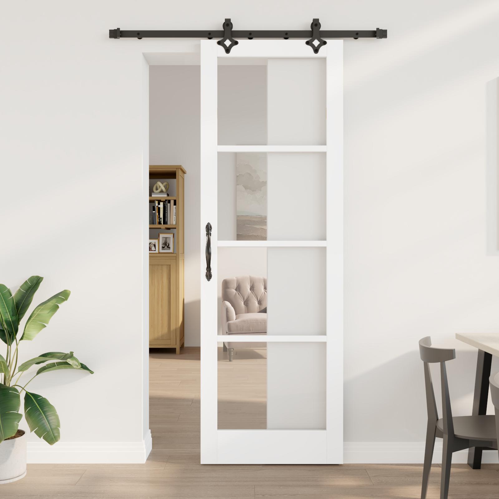 Skydedør Andet Hvid 78 x 232 cm Træ og metal