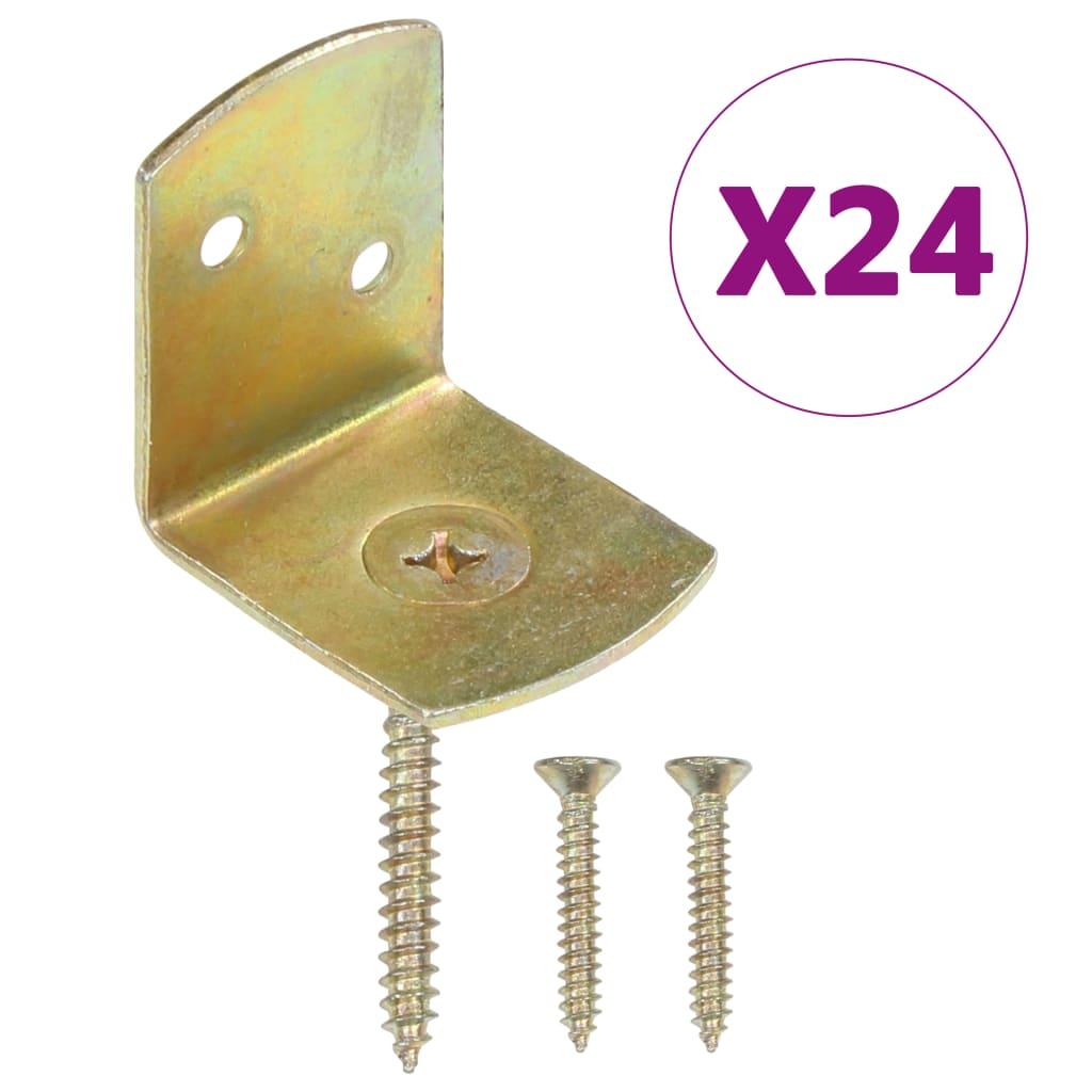 Beslag til hegnspanel 24 stk. L-formet galvaniseret metal billede