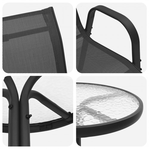 Have Bistro Sæt 3 stk Sort Stål