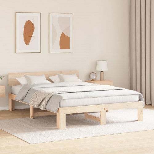 Sengestel 150 x 200 cm i massiv fyrretræ - naturfarvet