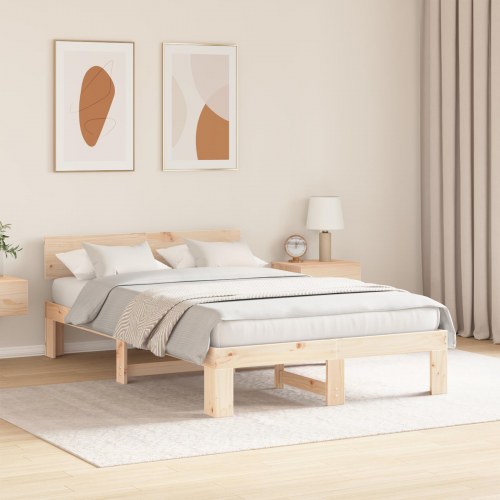 Sengestel naturfarvet 135 x 190 cm i massivt fyrretræ