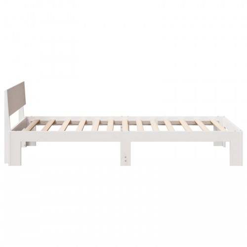 Sengestel med hovedgærde - hvid - 90 x 200 cm