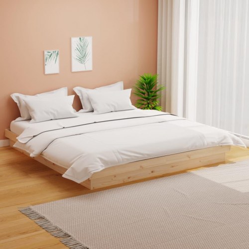 Sengeramme uden madras 200x200 cm massivt træ