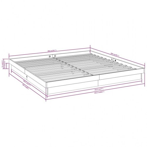 Sengeramme uden madras 200x200 cm massivt træ