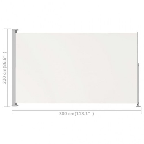 Sammenrullelig sidemarkise til terrassen 220x300 cm cremefarvet