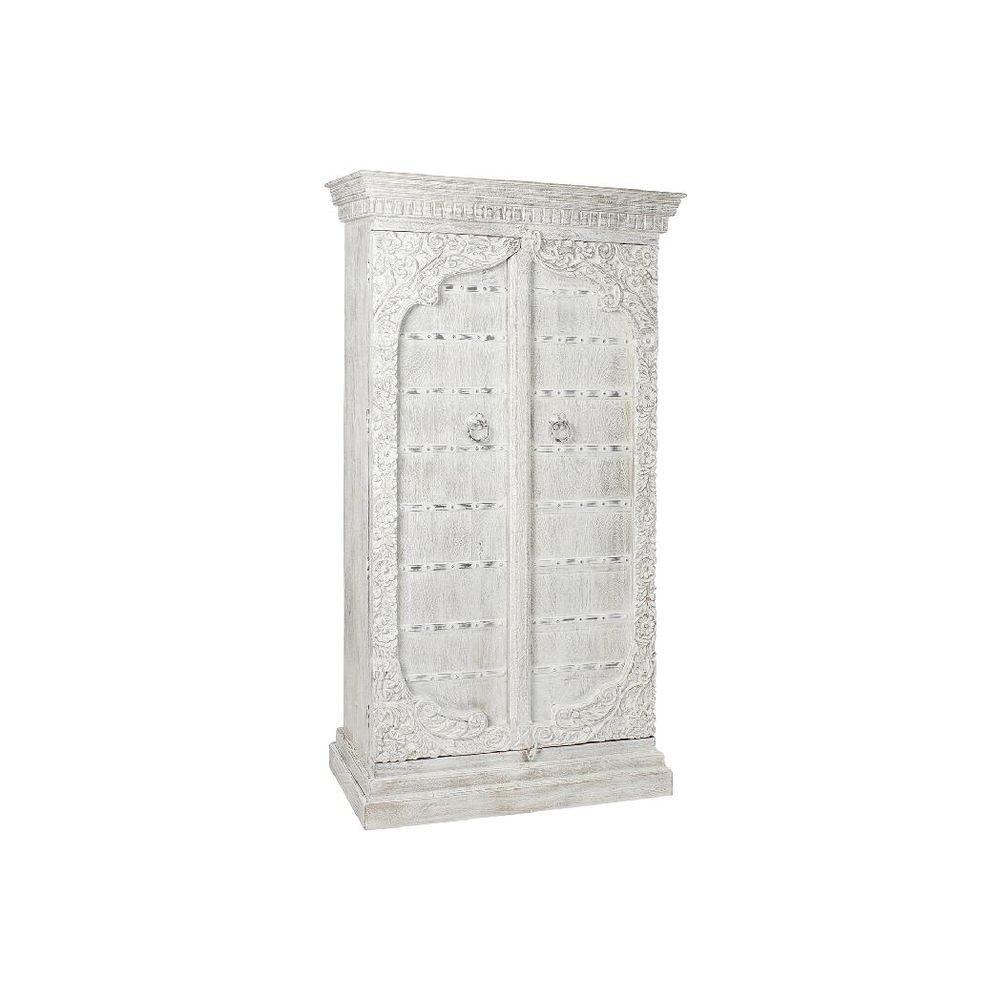 Skab Hvid Metal Mangotræ (100 x 43 x 190 cm)