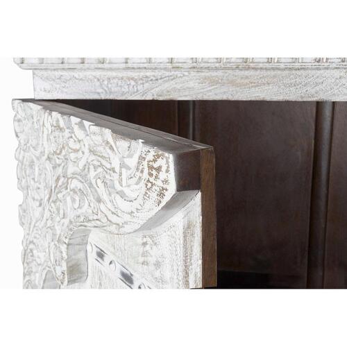 Skab Hvid Metal Mangotræ (100 x 43 x 190 cm)