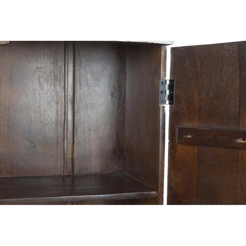 Skab Hvid Metal Mangotræ (100 x 43 x 190 cm)