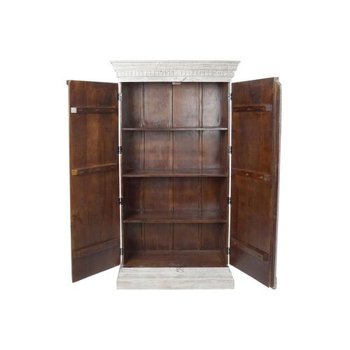 Skab Hvid Metal Mangotræ (100 x 43 x 190 cm)