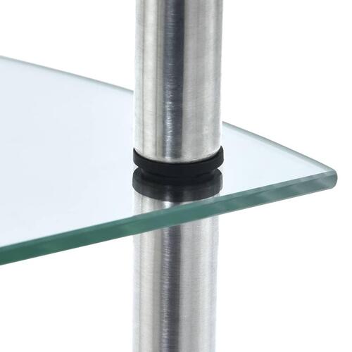 Reol med 2 hylder 30x30x47 cm hærdet glas transparent