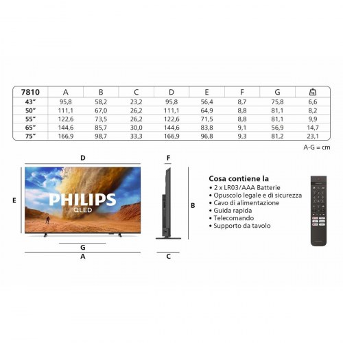 Philips 75PUS7810/12 75" QLED 4K Ultra HD Smart TV