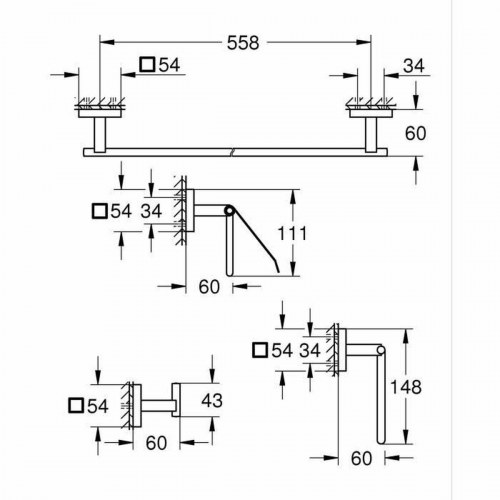Håndvaskarmatur Grohe - blandingsbatteri i krom, grå metal