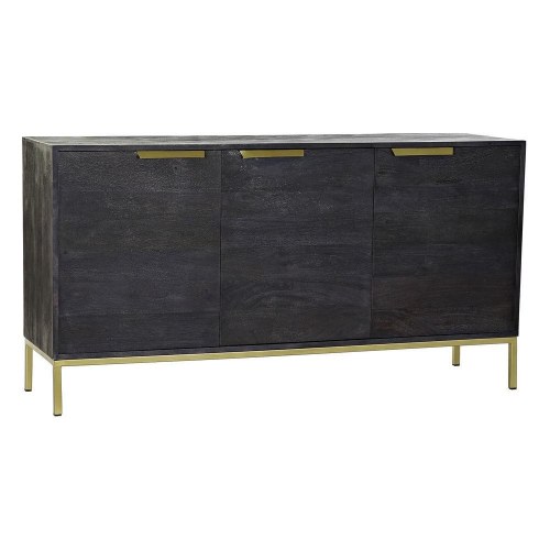 Skænk i sort/guld mangotræ - 145 × 41 × 77 cm