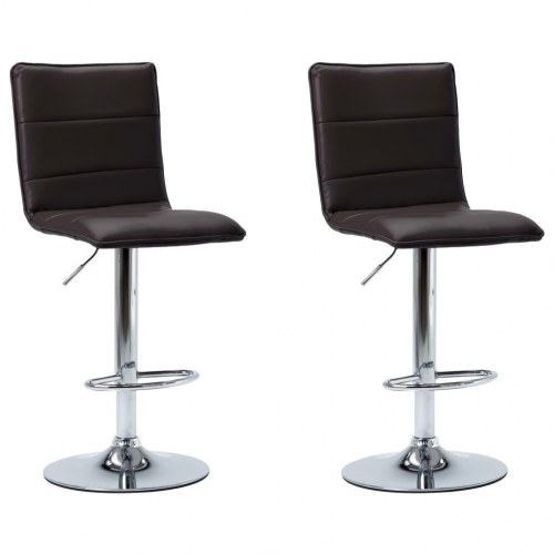 Barstole 2 stk. kunstlæder brun