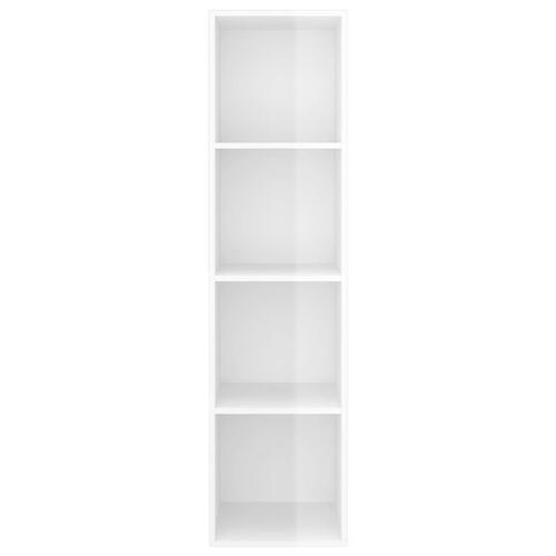 Væghængt tv-skab 37x37x142,5 cm konstrueret træ hvid højglans