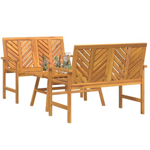 3 Stykke Have Lounge Sæt Solid Træ Akacietræ