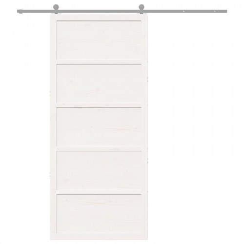 Ladeport Hvid 100 x 208 cm Massivt fyrretræ