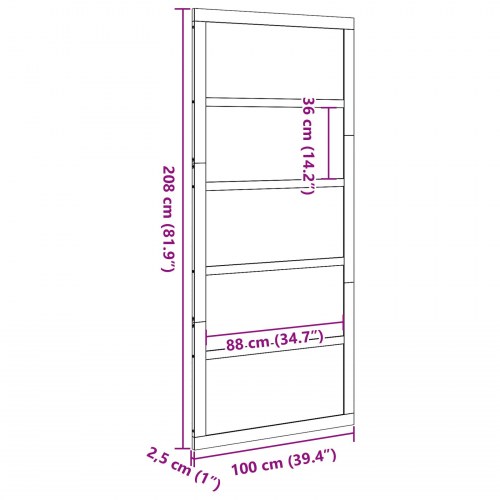 Ladeport Hvid 100 x 208 cm Massivt fyrretræ