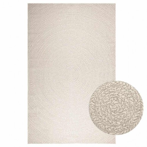 Gulvtæppe 200×290 cm i jute-look - indendørs/udendørs, creme