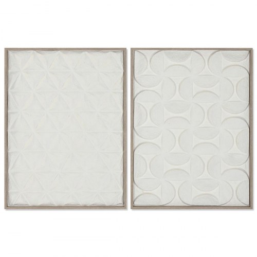 3D maleri i papir og polystyren - 60 × 3 × 80 cm (hvid/natur)