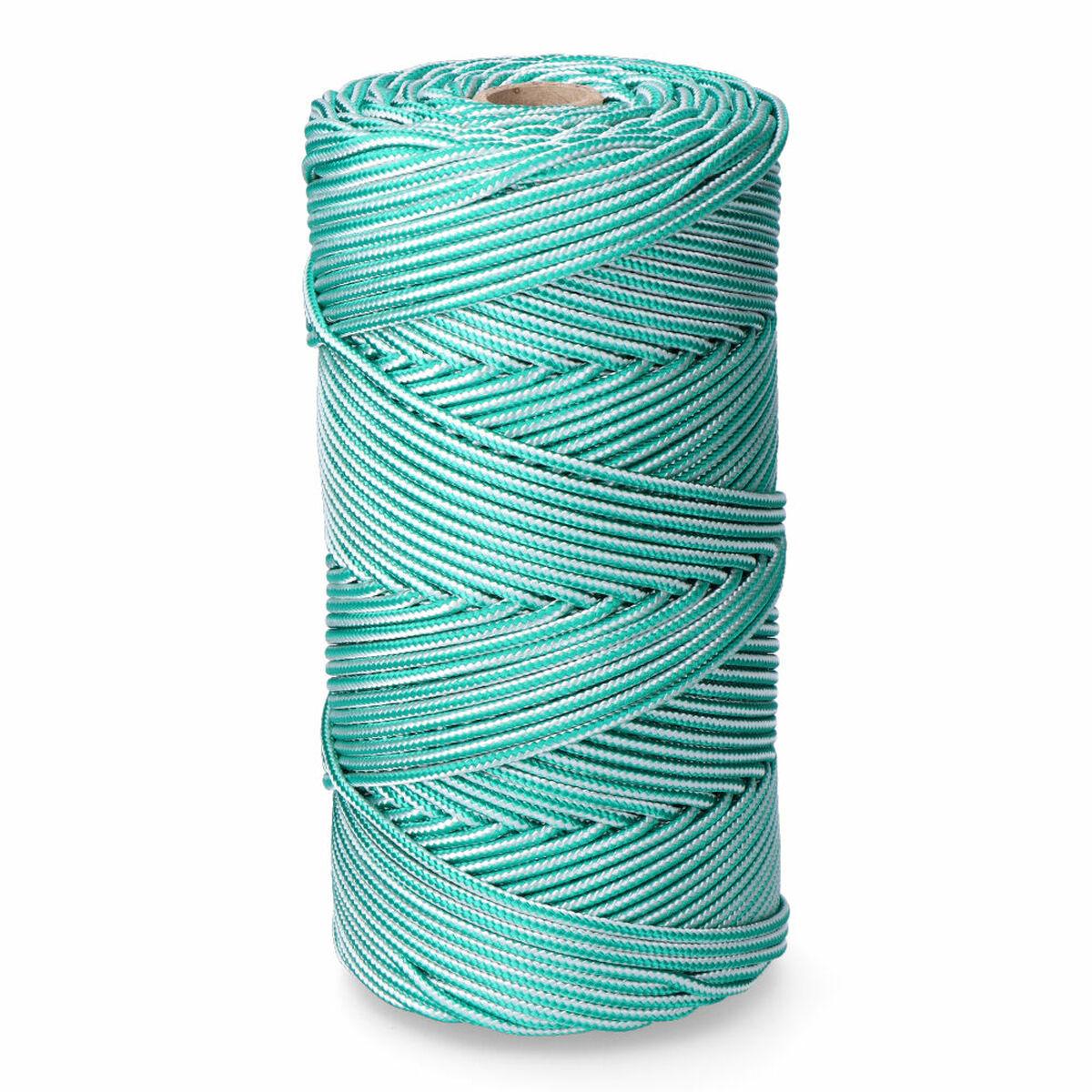 Snørebånd, ledning EDM 87914 Hvid Grøn polypropylen 5 mm x 200 m Fletning