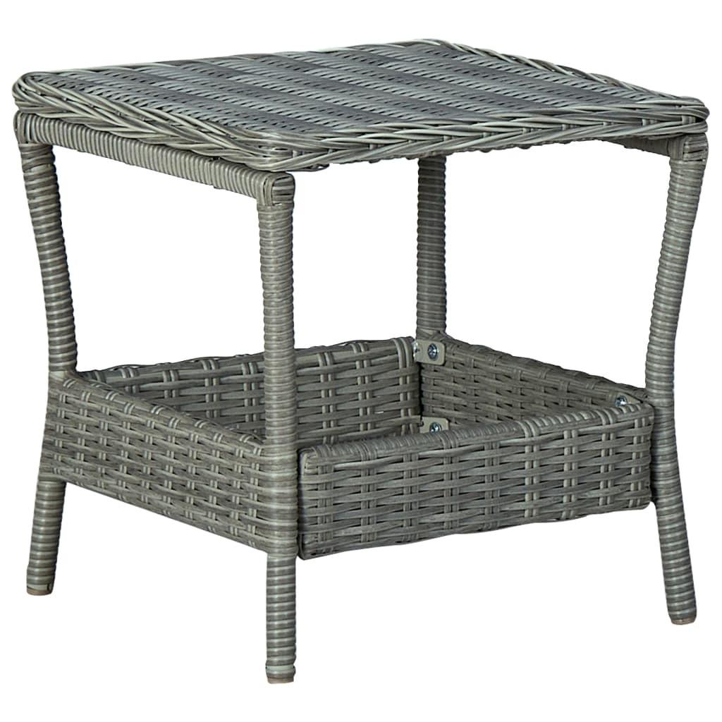 Havebord 45x45x46,5 cm polyrattan lysegrå