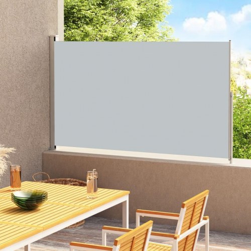 Sammenrullelig sidemarkise til terrasse 220×300 cm - grå