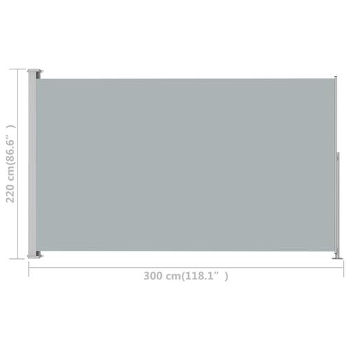 Sammenrullelig sidemarkise til terrassen 220x300 cm grå