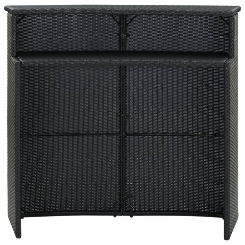 Barbord til haven 120x55x110 cm polyrattan sort