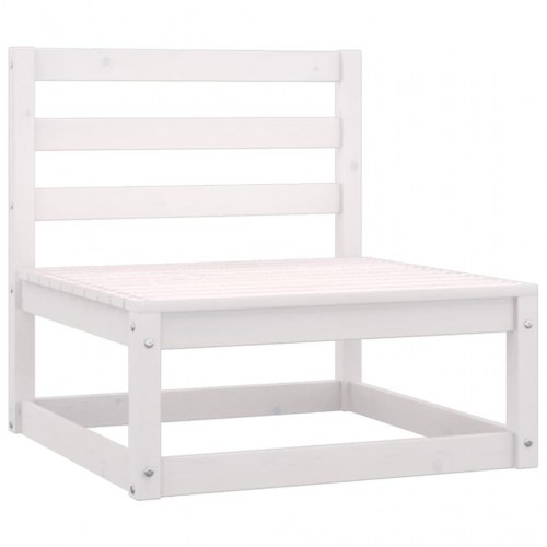 Midtermodul til havesofa i massivt fyrretræ - hvid, 70×70 cm