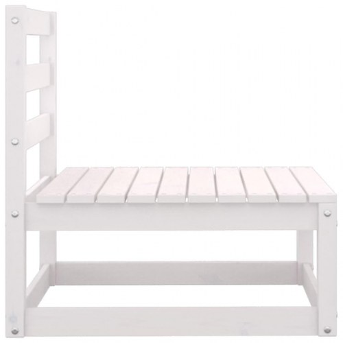 Midtermodul til havesofa i massivt fyrretræ - hvid, 70×70 cm