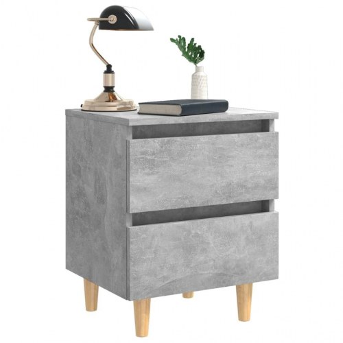 Sengeskabe med ben i massivt fyrretræ 2stk. 40x35x50cm betongrå