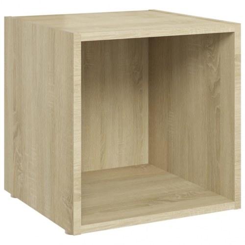 Tv-bord 37x35x37 cm konstrueret træ sonoma-eg