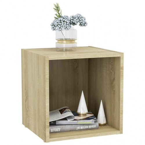 Tv-bord 37x35x37 cm konstrueret træ sonoma-eg