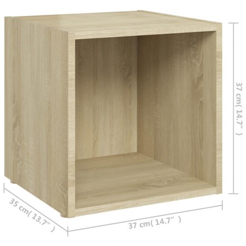 Tv-bord 37x35x37 cm konstrueret træ sonoma-eg