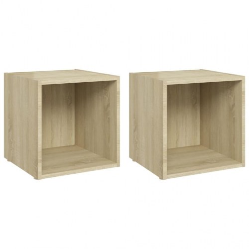 TV-borde 2 stk. 37 x 35 x 37 cm - sonoma-eg