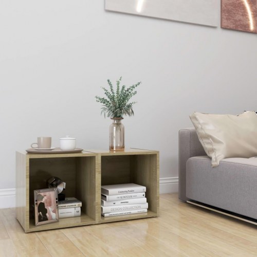 TV-borde 2 stk. 37 x 35 x 37 cm - sonoma-eg