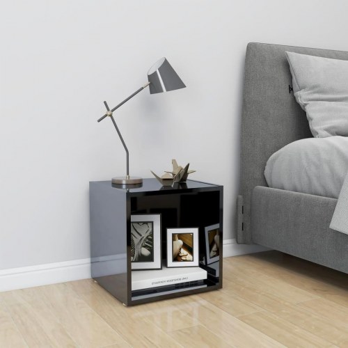 Tv-bord 37x35x37 cm konstrueret træ sort højglans