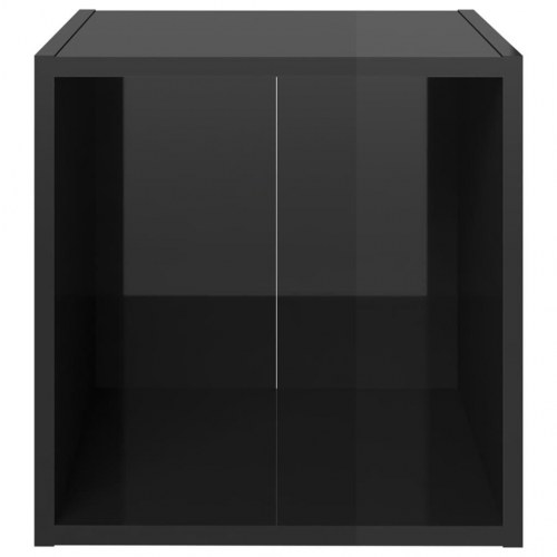 Tv-bord 37x35x37 cm konstrueret træ sort højglans