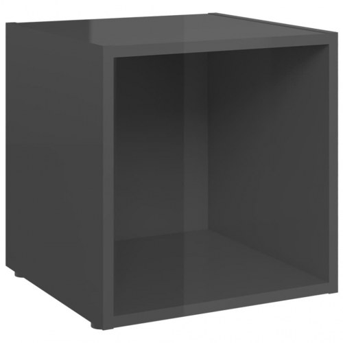 Tv-borde 2 stk. 37x35x37 cm konstrueret træ grå højglans