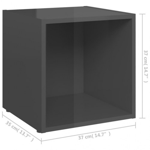 Tv-borde 2 stk. 37x35x37 cm konstrueret træ grå højglans