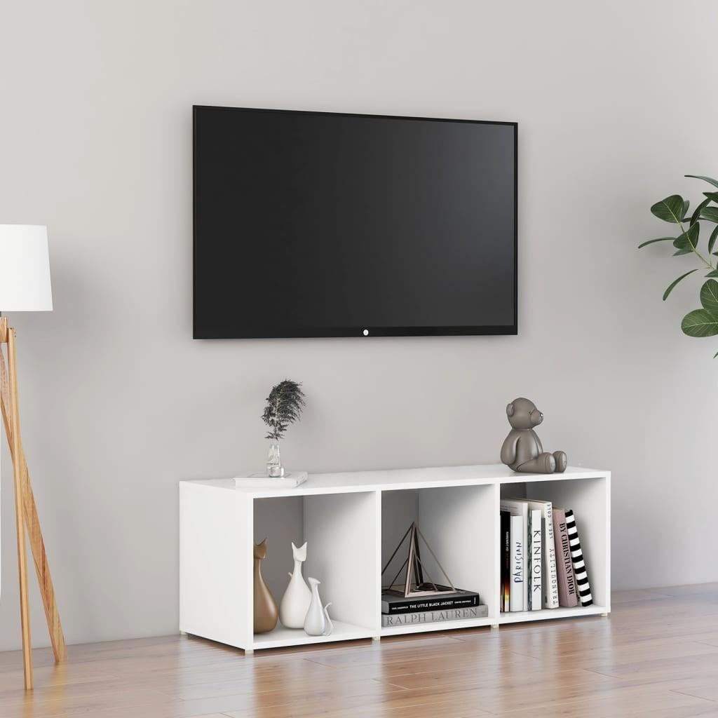 Tv-Bord 72X35X36,5 Cm Konstrueret Træ Hvid - 107 cm / 37 cm