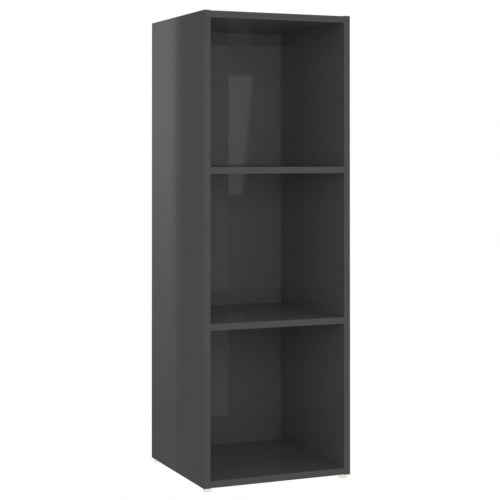 Tv-skab 107x35x37 cm konstrueret træ grå højglans