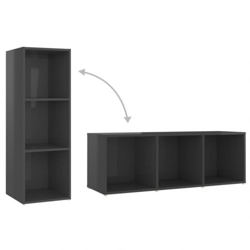 Tv-skab 107x35x37 cm konstrueret træ grå højglans