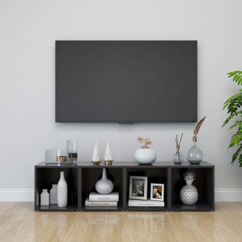 Tv-bord 37x35x37 cm konstrueret træ grå
