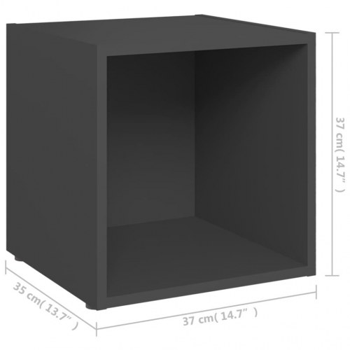Tv-bord 37x35x37 cm konstrueret træ grå
