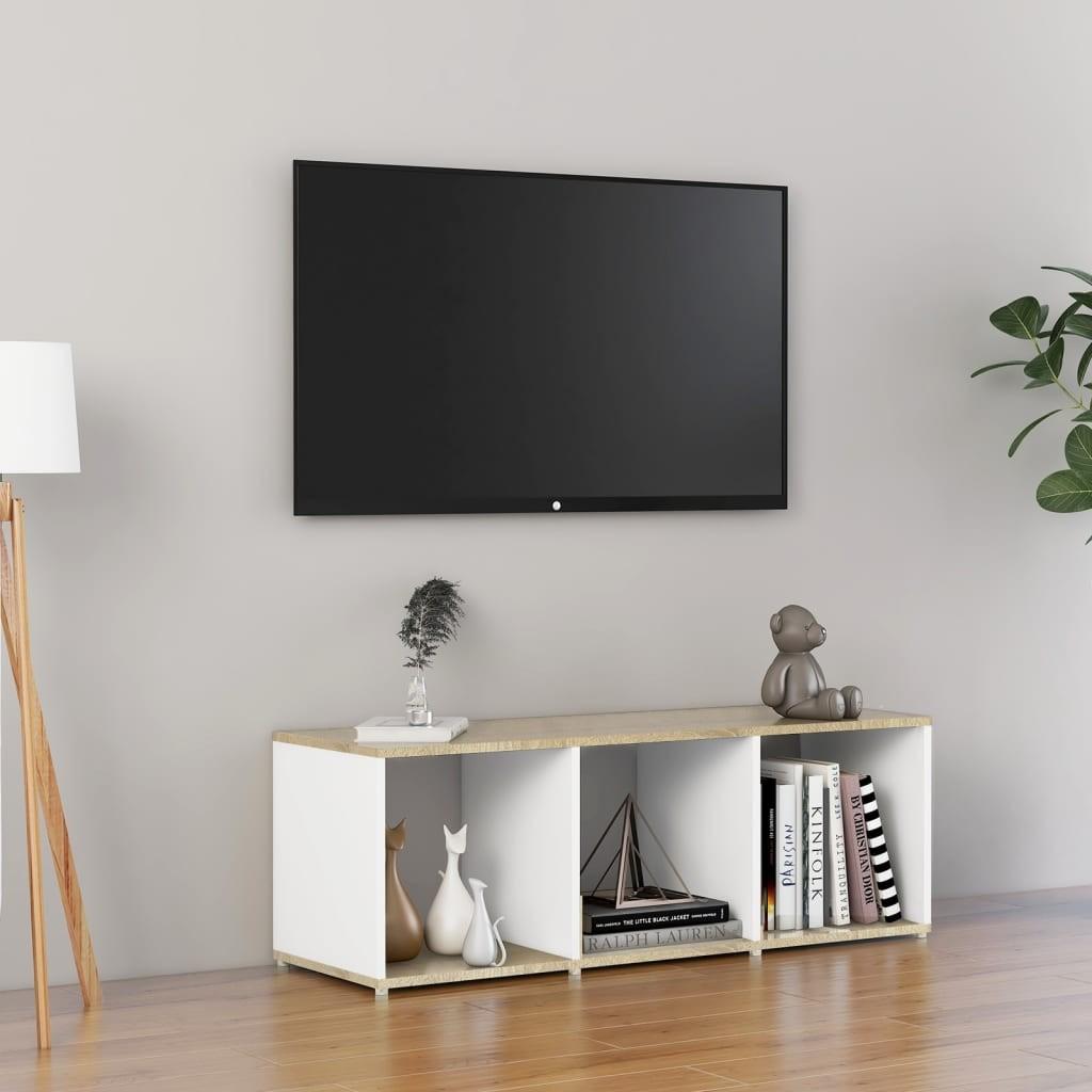 Skab 107x35x37 Spånplade Hvid Sonoma