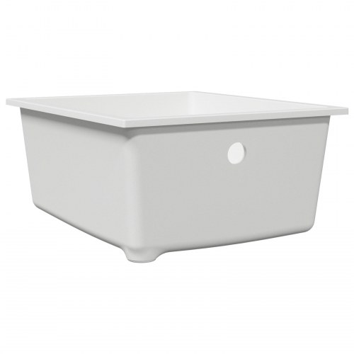 Køkkenvask med Overløbsloch Hvid Granit