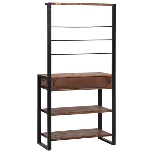 Køkkenreol Flerfarvet 80x40x160 cm Solid træ genbrug